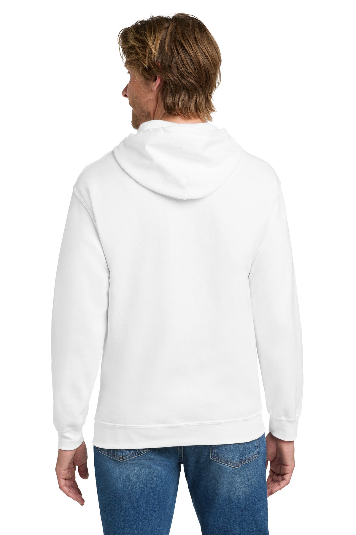 Gildan Heavy Blend Full-Zip Hooded Sweatshirt - White - back