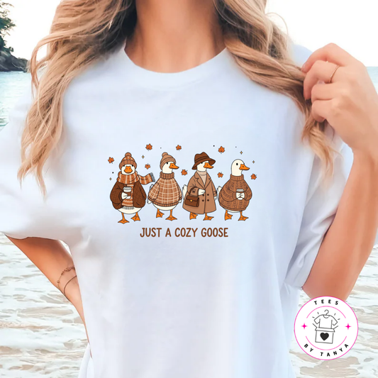 Just a Cozy Goose Fall T-Shirt