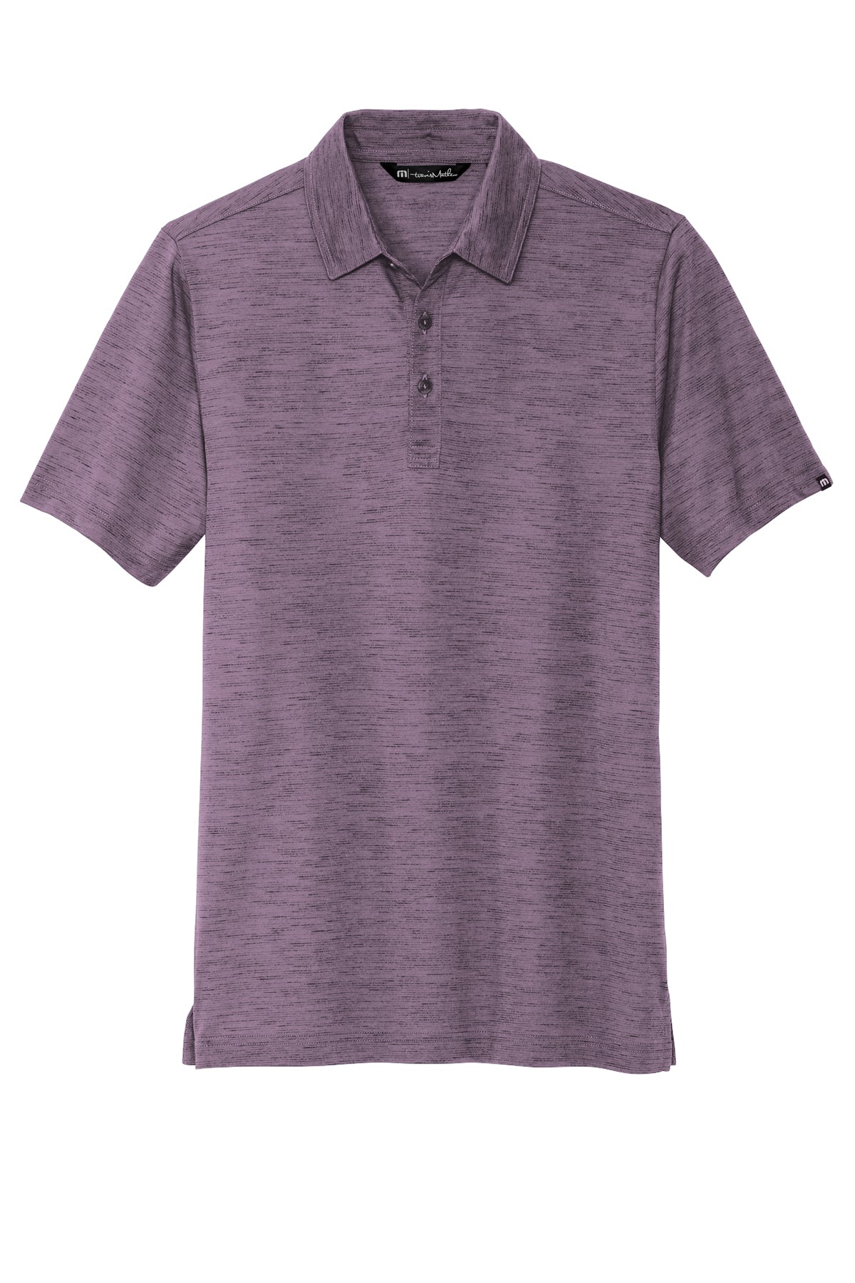 TravisMathew Auckland Slub Polo in Purple Sage, front flat