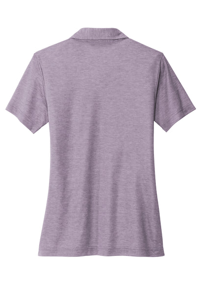 TravisMathew Women's Oceanside Heather Polo in Purple Sage Heather, back flat