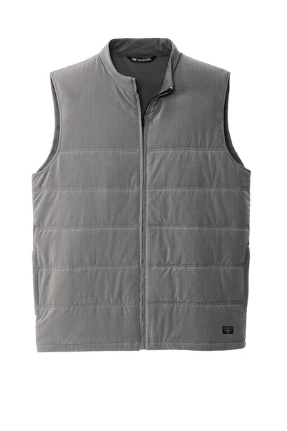 TravisMathew Cold Bay Vest in Quiet Shade Grey, front flat