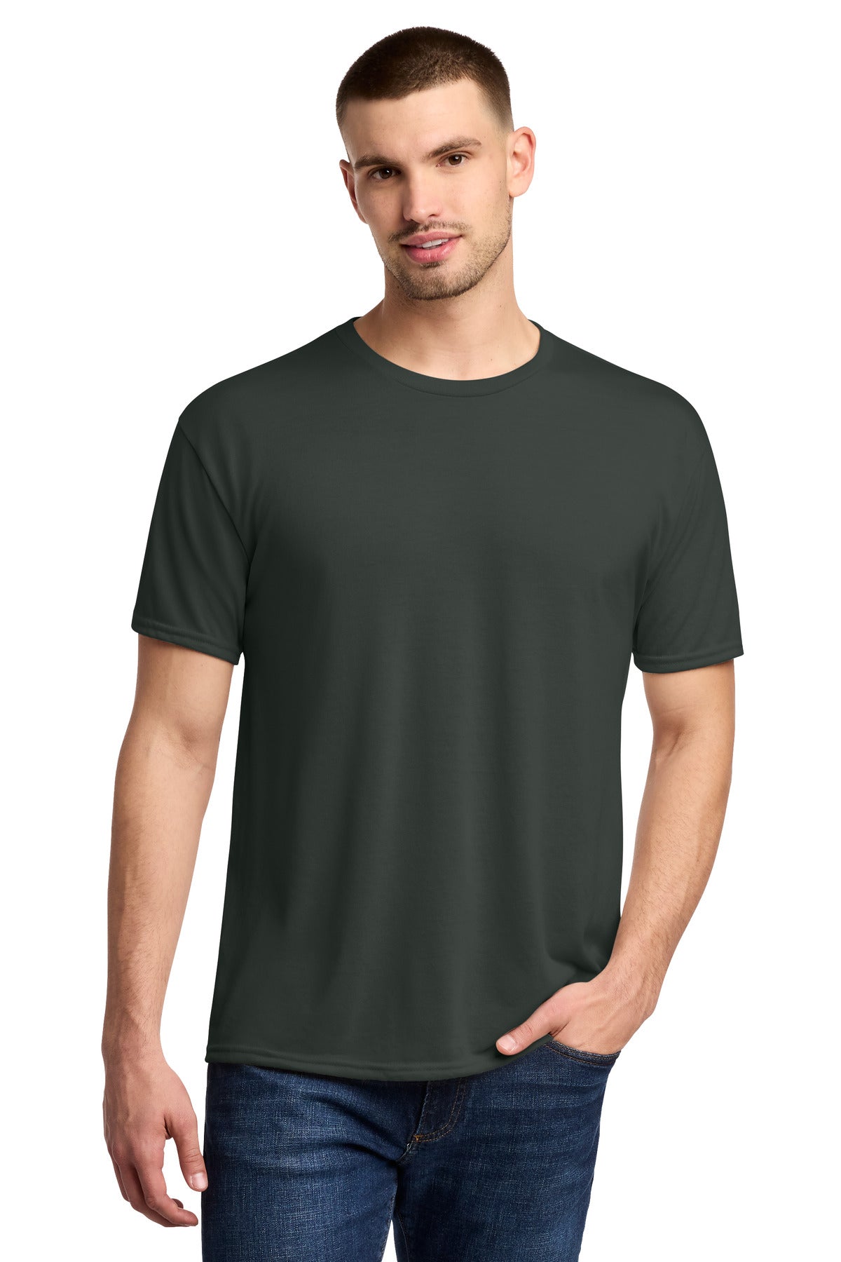 Jerzees Dri-Power 100% Polyester T-Shirt - Charcoal Grey - front