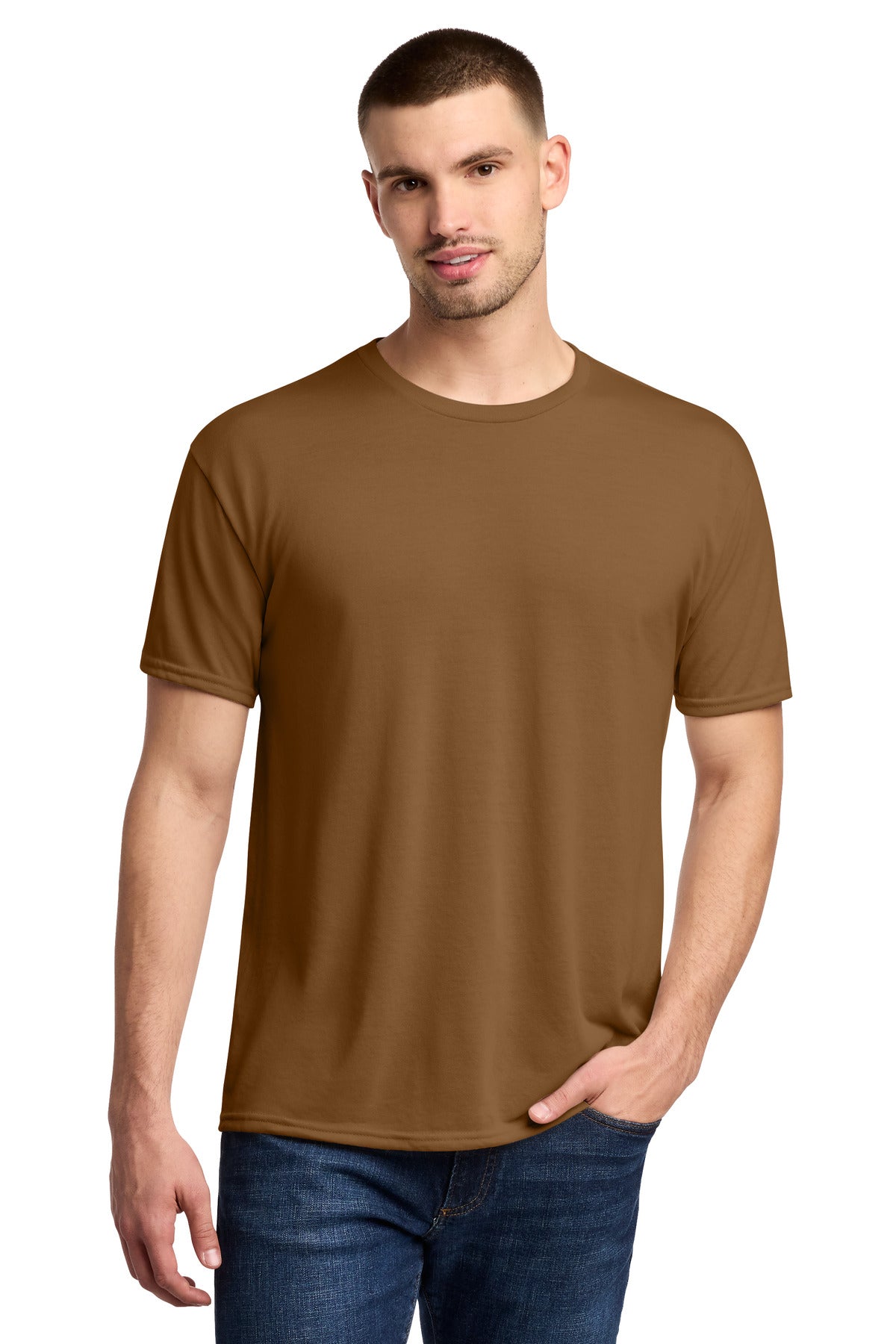 Jerzees Dri-Power 100% Polyester T-Shirt - Golden Pecan - front