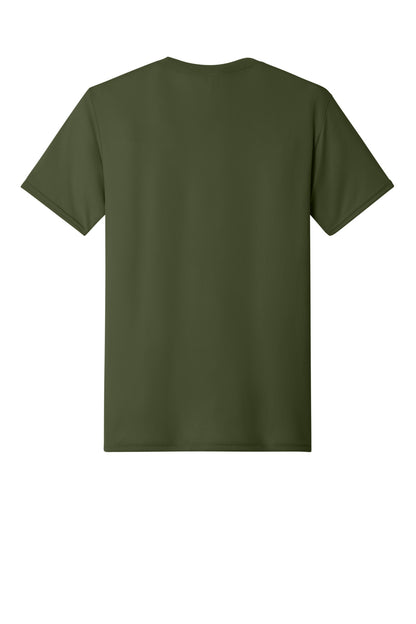 Jerzees Dri-Power 100% Polyester T-Shirt - Military Green - flat back