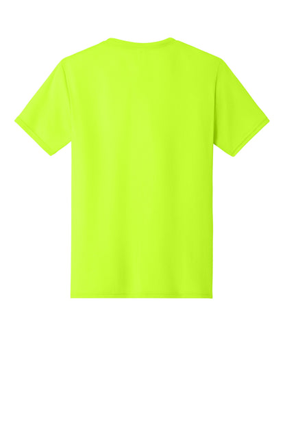 Jerzees Dri-Power 100% Polyester T-Shirt - Safety Green - flat back