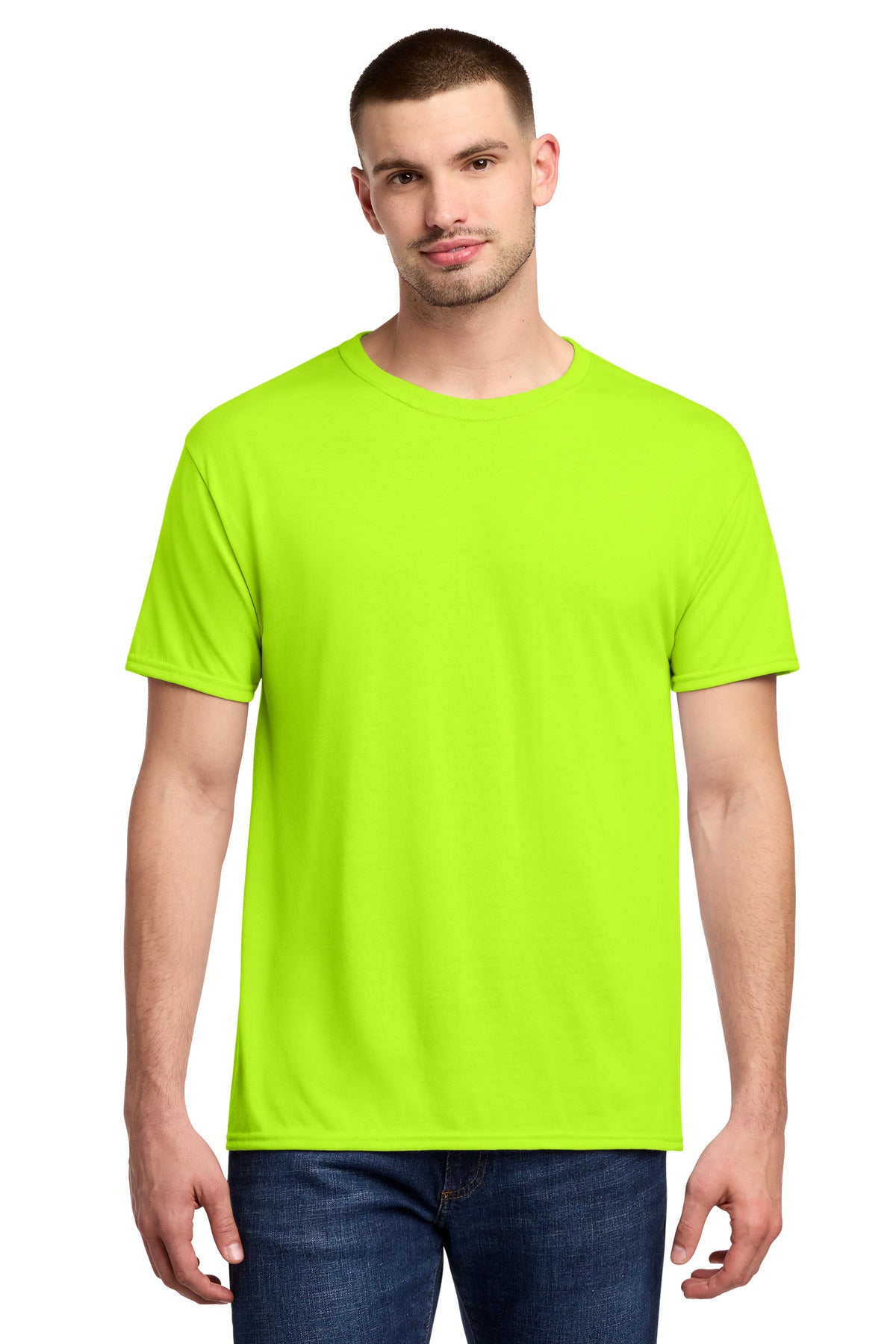 Jerzees Dri-Power 100% Polyester T-Shirt - Safety Green - front