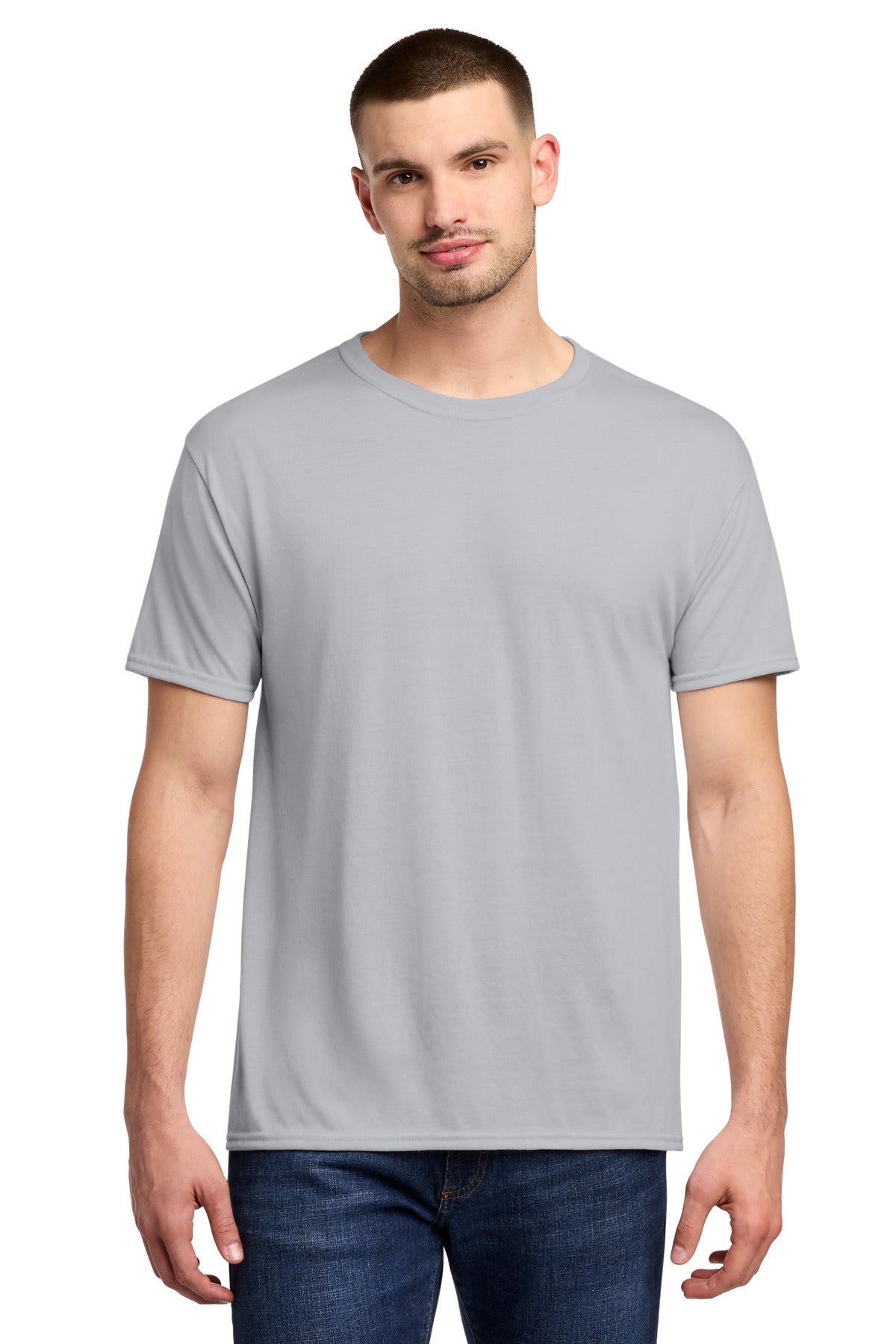 Jerzees Dri-Power 100% Polyester T-Shirt - Silver - front