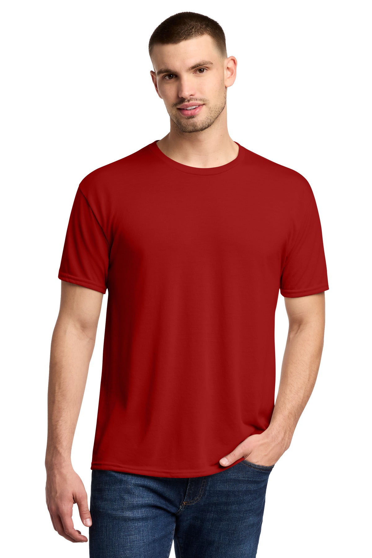Jerzees Dri-Power 100% Polyester T-Shirt - True Red - front