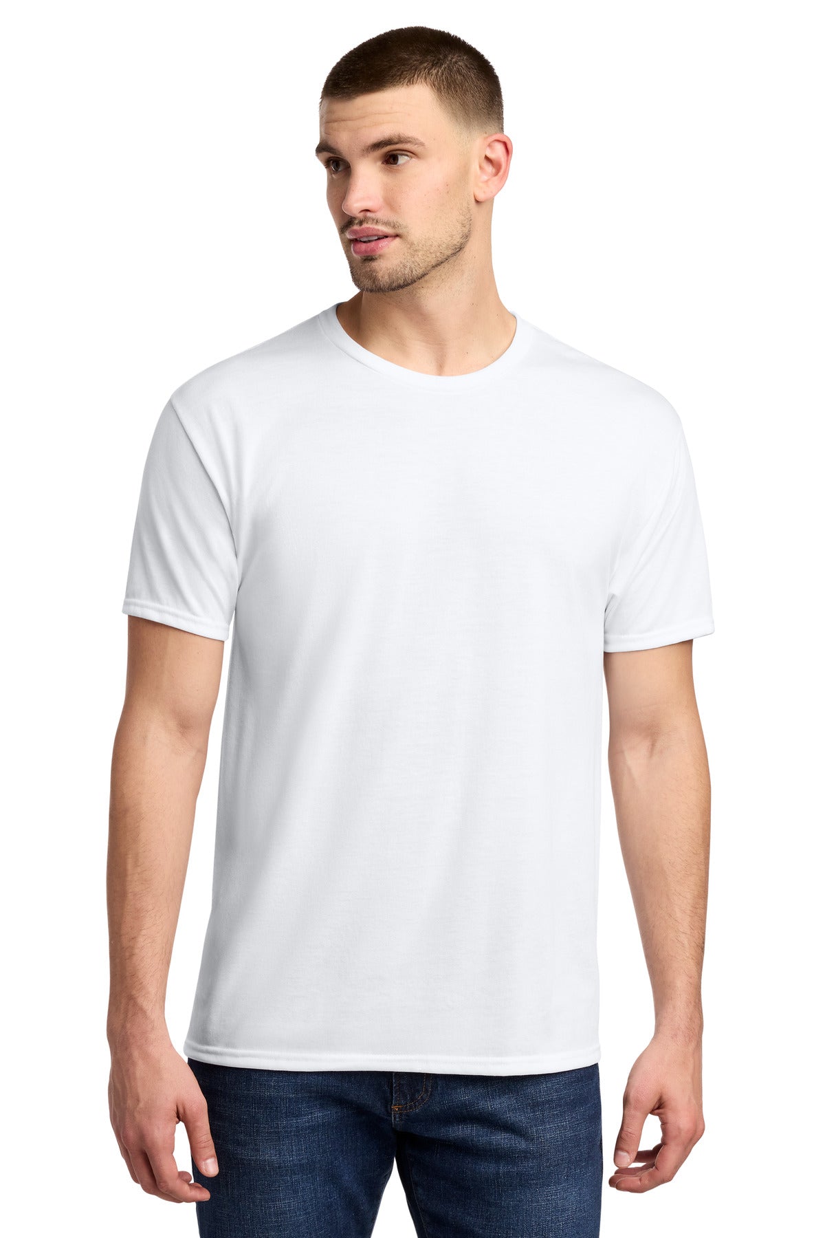 Jerzees Dri-Power 100% Polyester T-Shirt - White - front