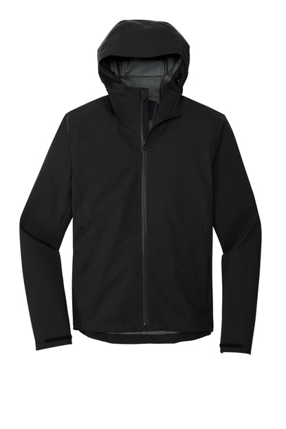 Mercer+Mettle Waterproof Rain Shell in Deep Black, front flat