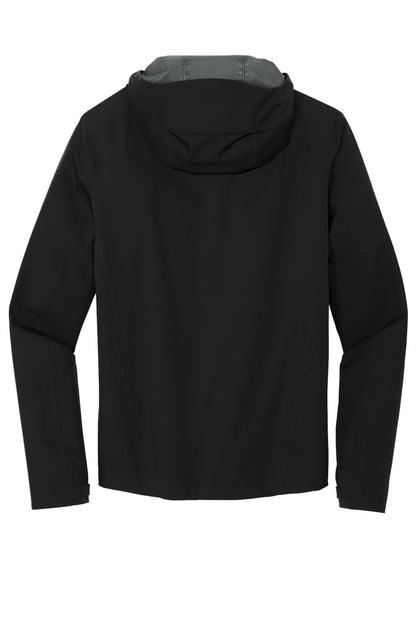 Mercer+Mettle Waterproof Rain Shell in Deep Black, back flat