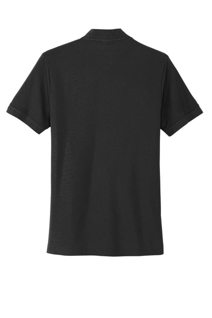 Mercer+Mettle Stretch Pique Henley in Deep Black, back flat