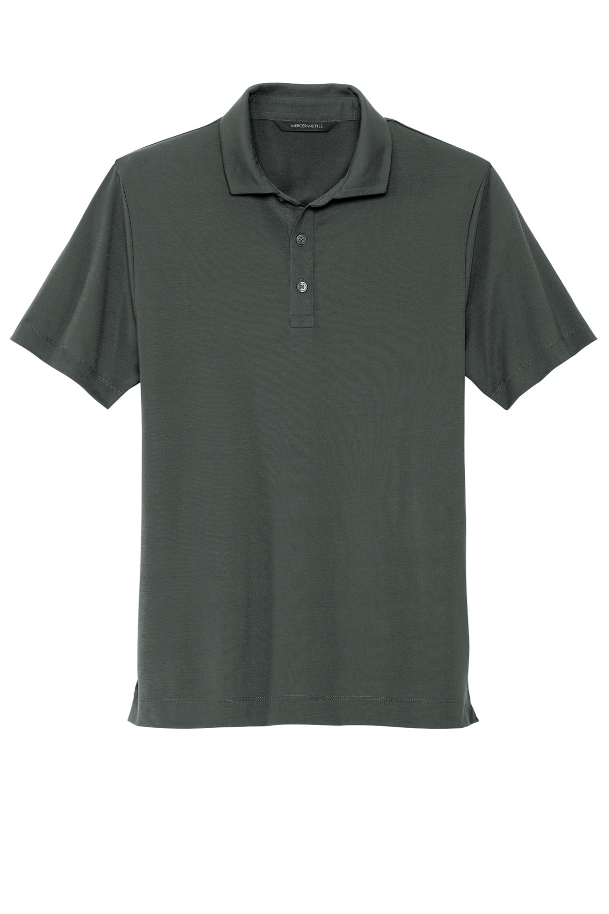Mercer+Mettle Stretch Jersey Polo in Anchor Grey, front flat