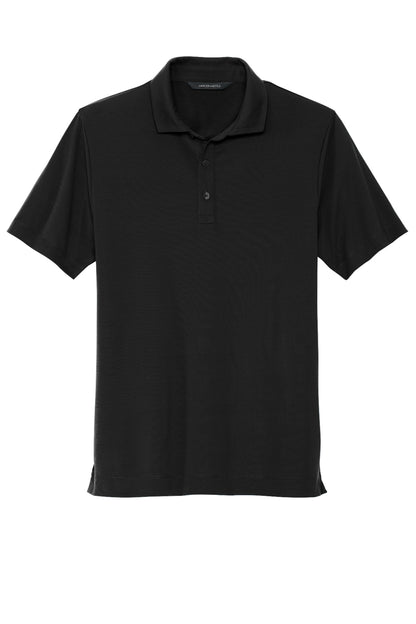 Mercer+Mettle Stretch Jersey Polo in Deep Black, front flat