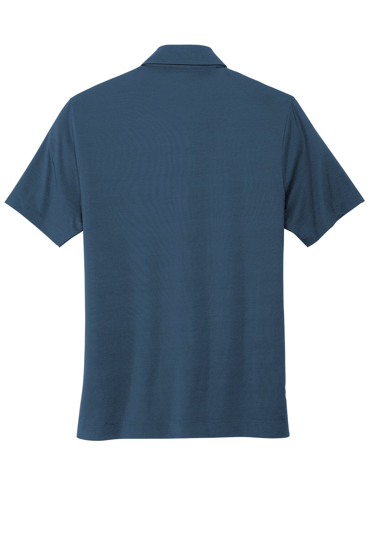 Mercer+Mettle Stretch Jersey Polo in Insignia Blue, back flat