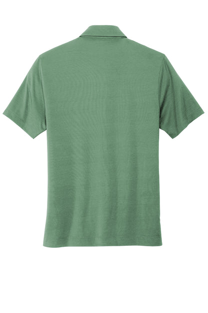 Mercer+Mettle Stretch Jersey Polo in Sage, back flat