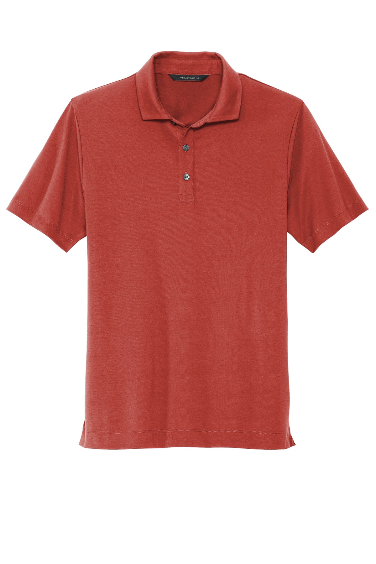 Mercer+Mettle Stretch Jersey Polo in Terracotta, front flat