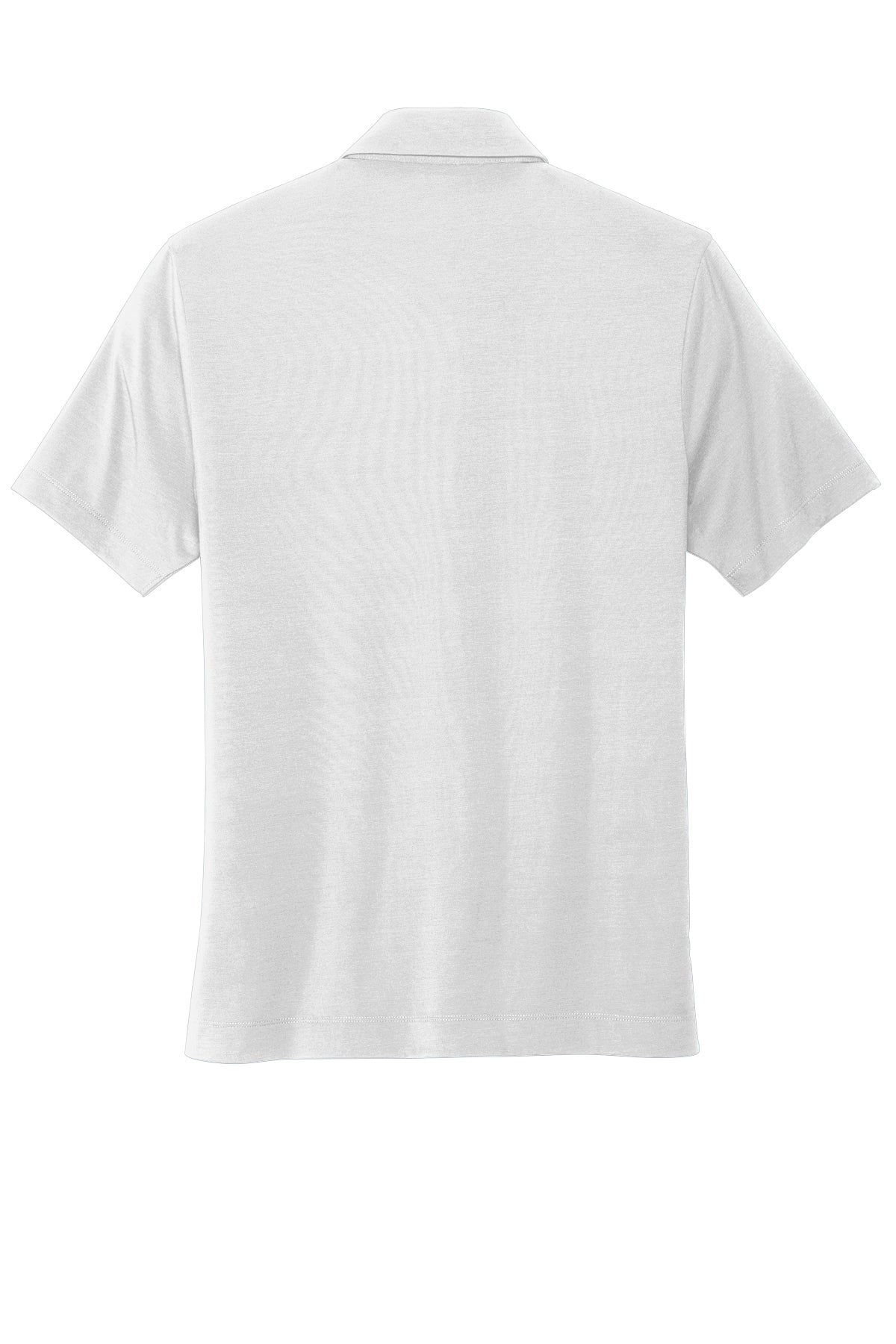 Mercer+Mettle Stretch Jersey Polo in White, back flat