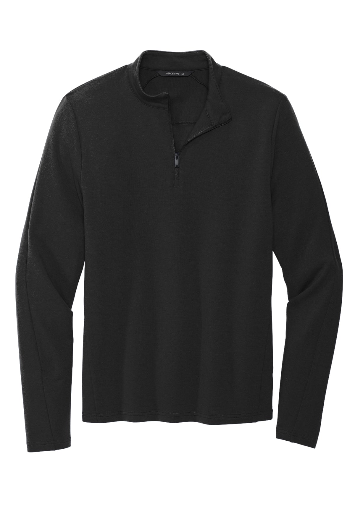 Mercer+Mettle Stretch 1/4-Zip Pullover in Deep Black, front flat