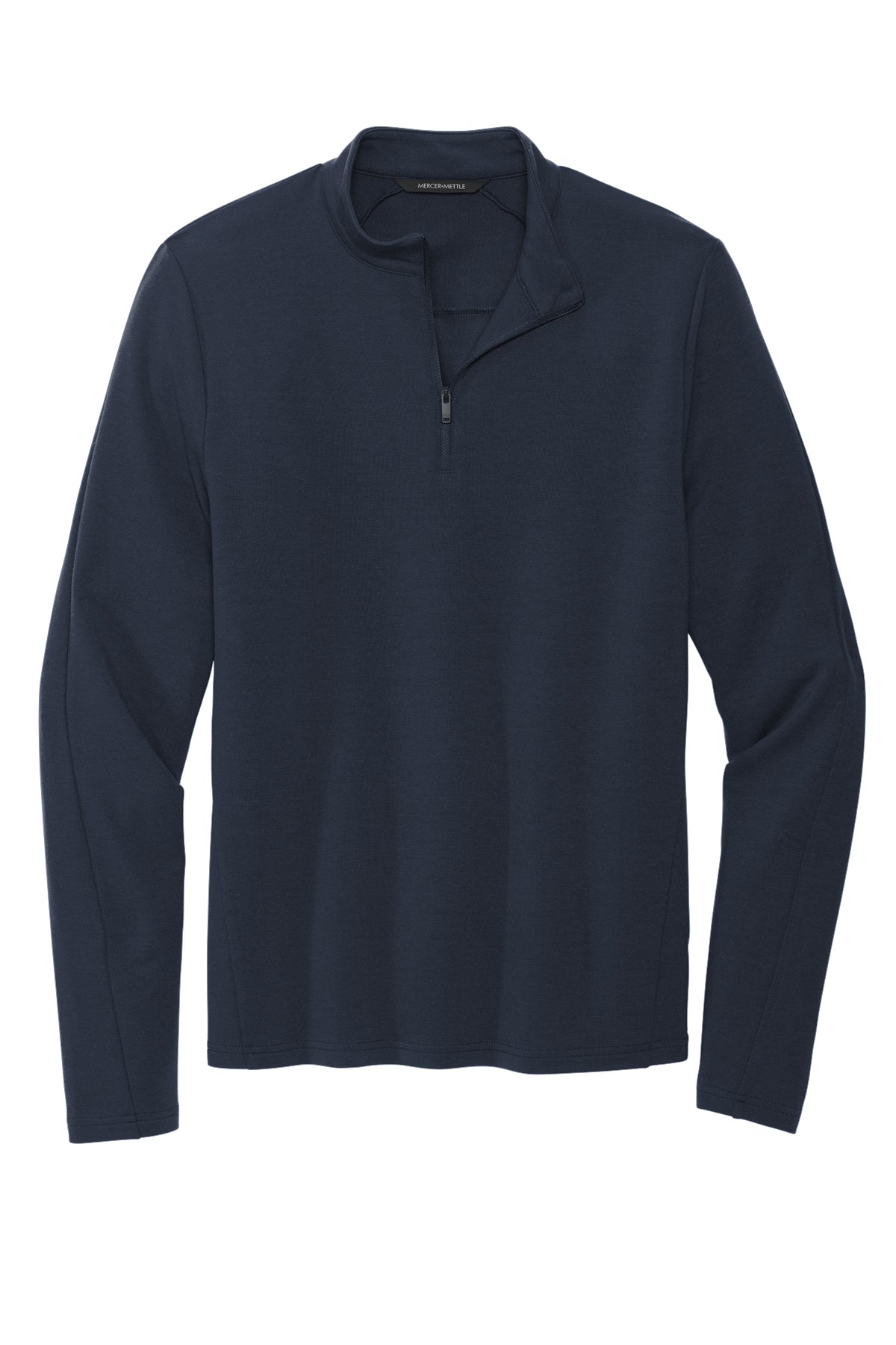 Mercer+Mettle Stretch 1/4-Zip Pullover in Night Navy, front flat