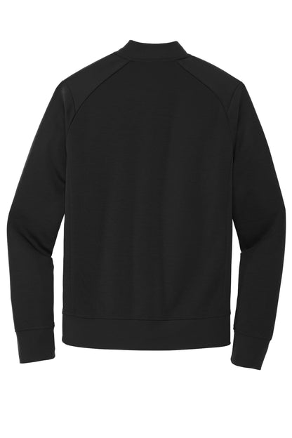 Mercer+Mettle Double-Knit Bomber in Deep Black, back flat