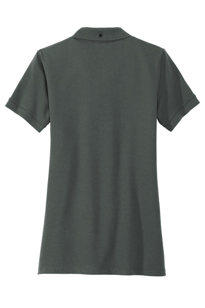 Mercer+Mettle Women’s Stretch Heavyweight Pique Polo in Anchor Grey, back flat