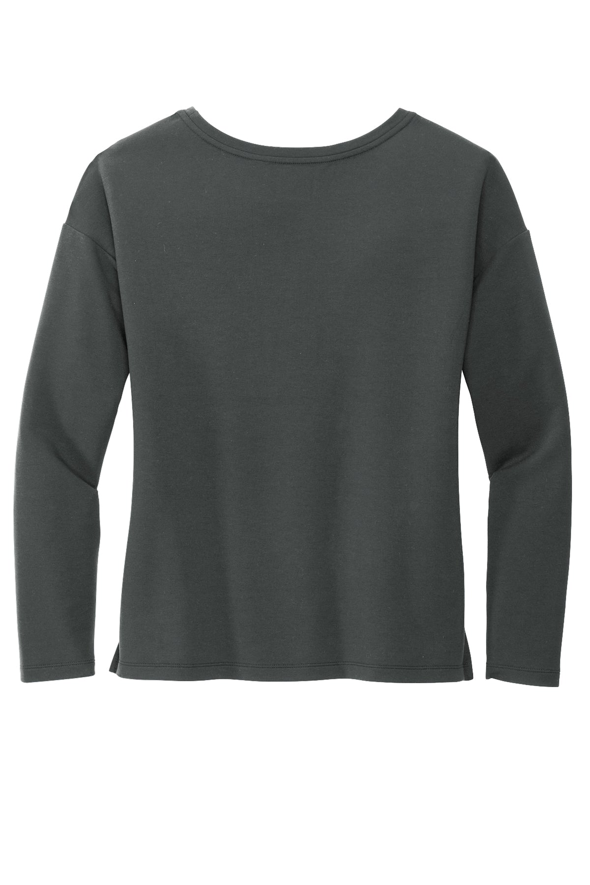 Mercer+Mettle Women's Stretch Drop Shoulder Pullover in Anchor Grey, back flat