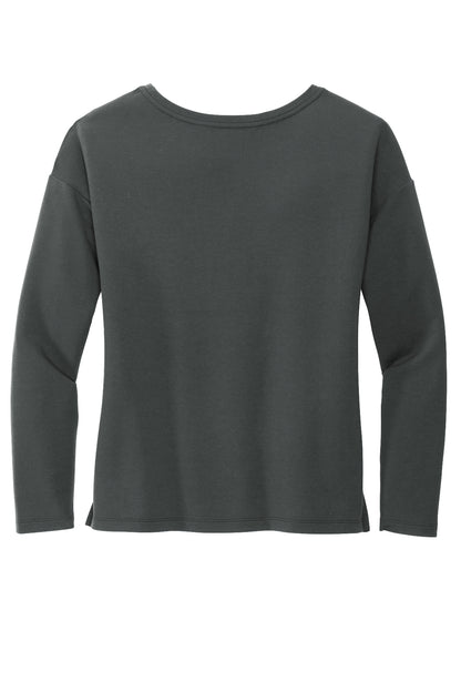 Mercer+Mettle Women's Stretch Drop Shoulder Pullover in Anchor Grey, back flat