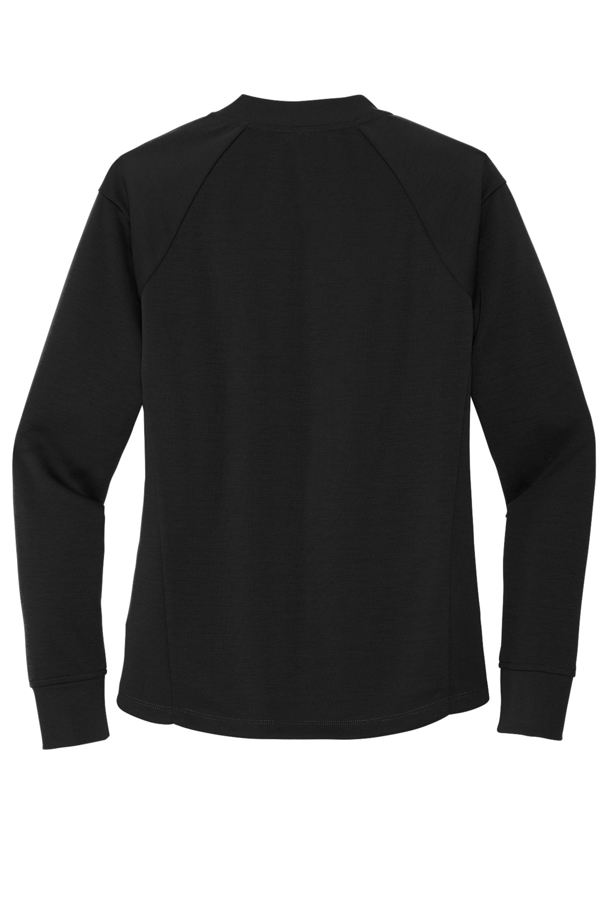 Mercer+Mettle Women's Double-Knit Bomber in Deep Black, back flat