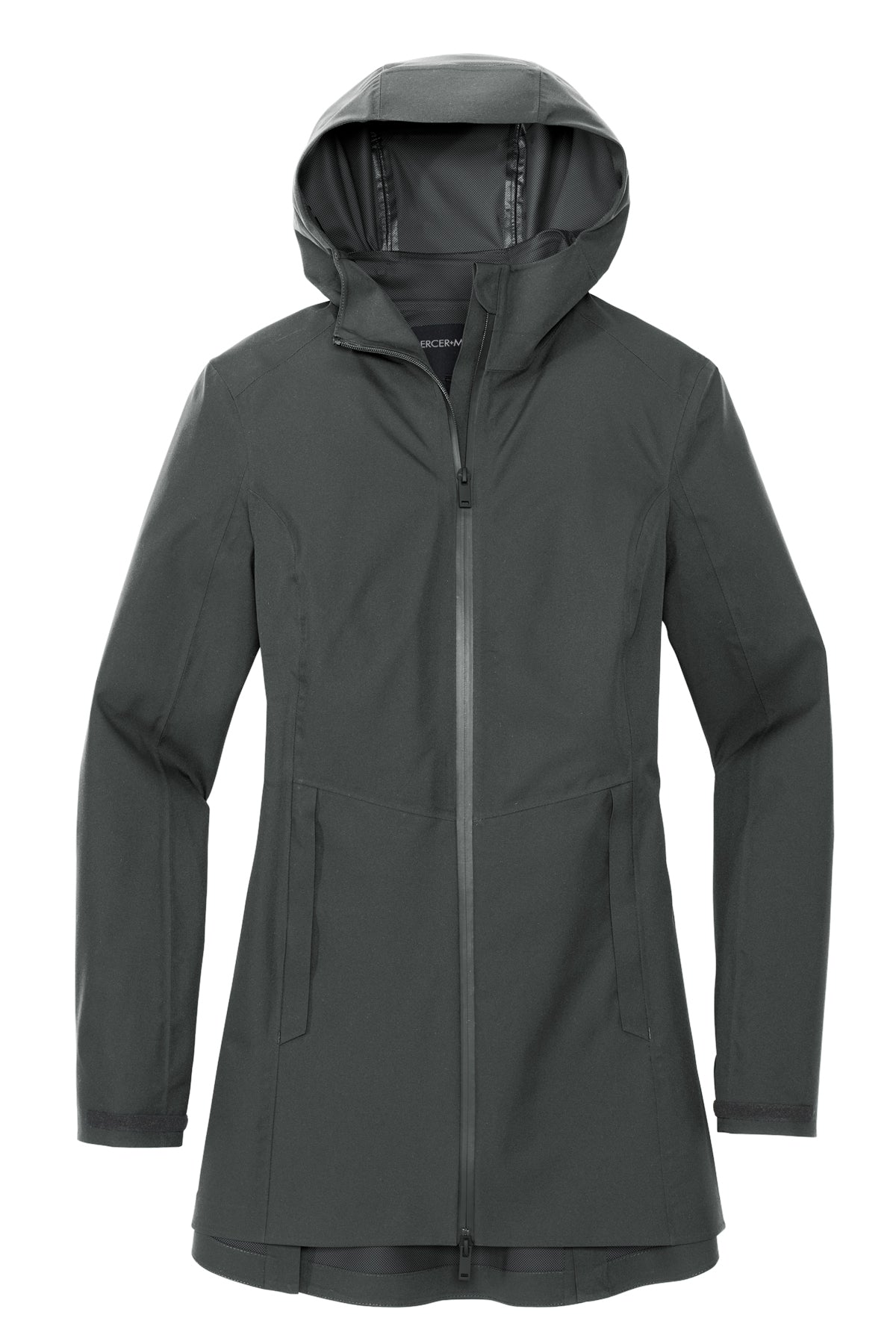 Mercer+Mettle Women’s Waterproof Rain Shell in Anchor Grey, front flat