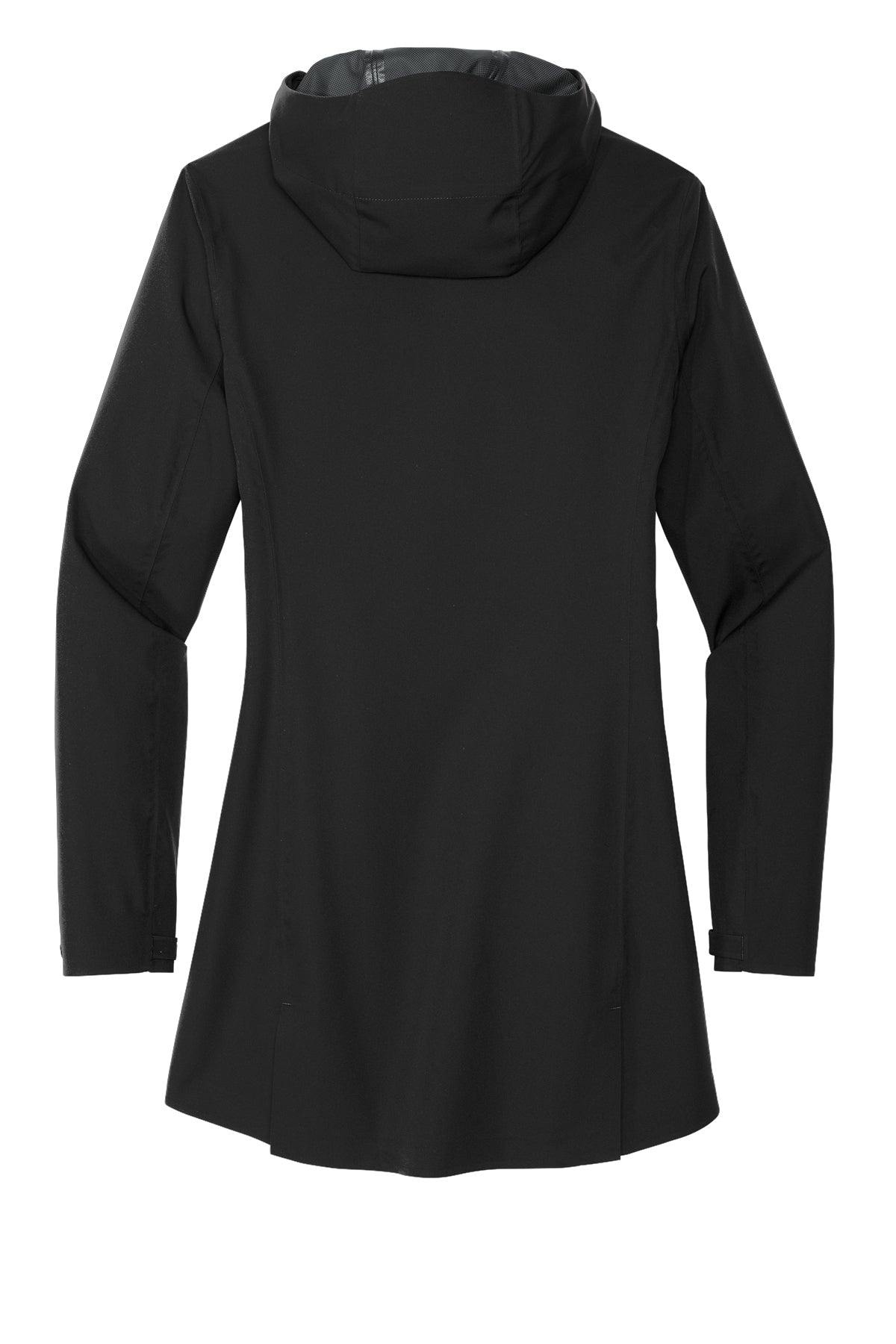Mercer+Mettle Women’s Waterproof Rain Shell in Deep Black, back flat