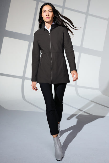 Mercer+Mettle Women’s Faille Soft Shell in Deep Black, view on model