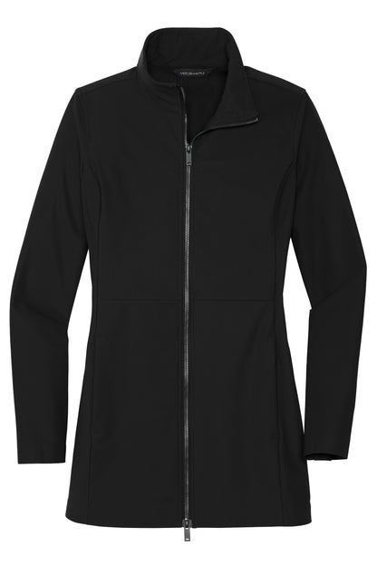 Mercer+Mettle Women’s Faille Soft Shell in Deep Black, front flat
