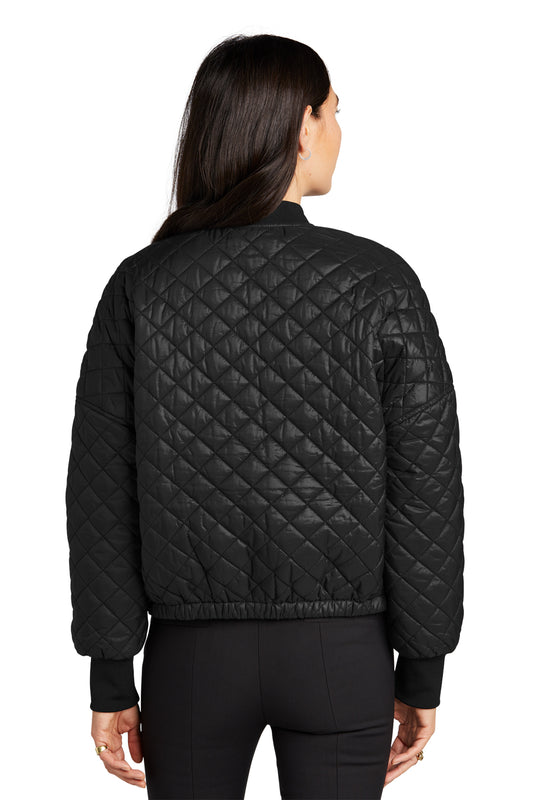 Mercer+Mettle Women’s Boxy Quilted Jacket in Deep Black, back on model