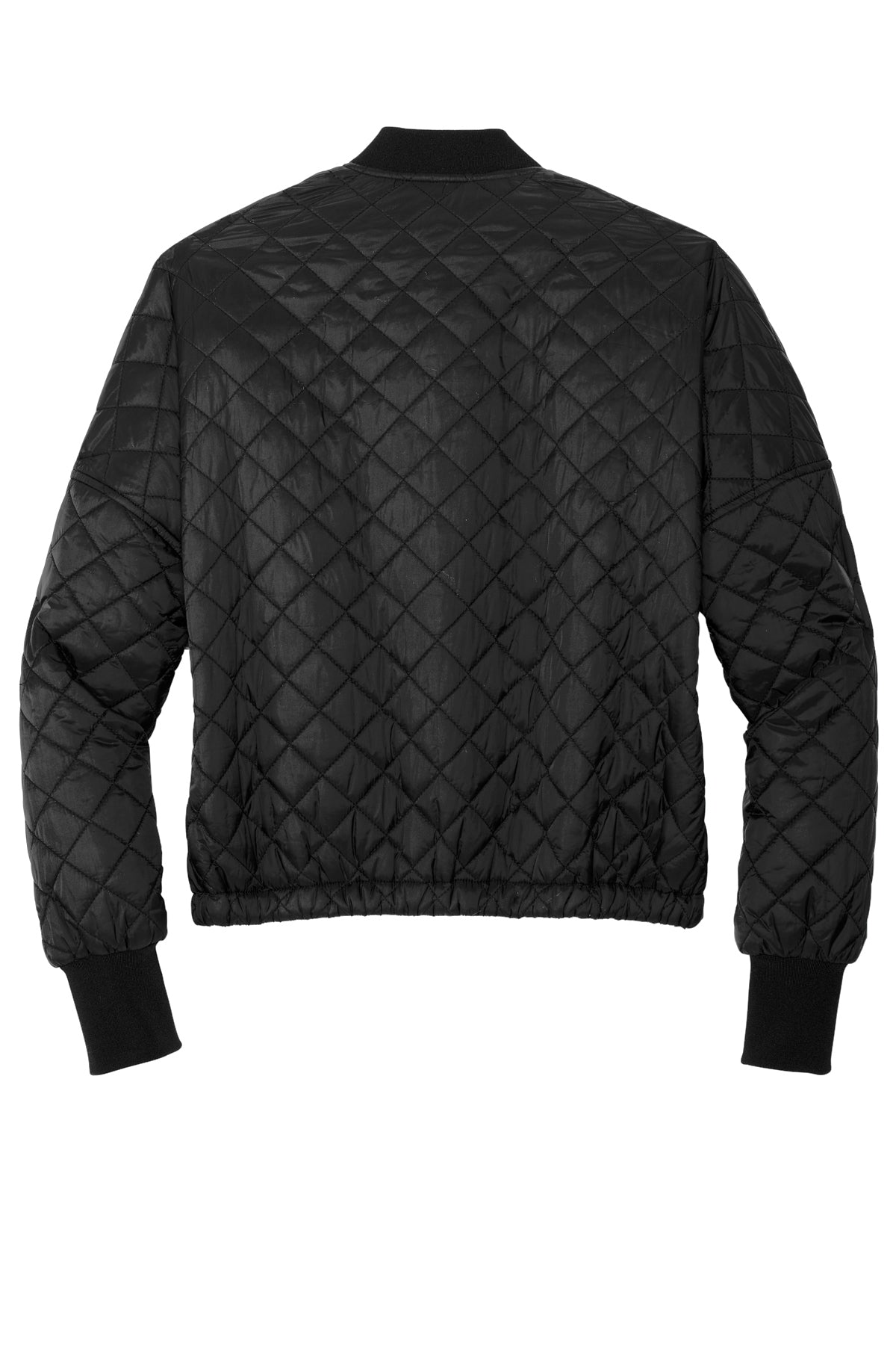 Mercer+Mettle Women’s Boxy Quilted Jacket in Deep Black, back flat