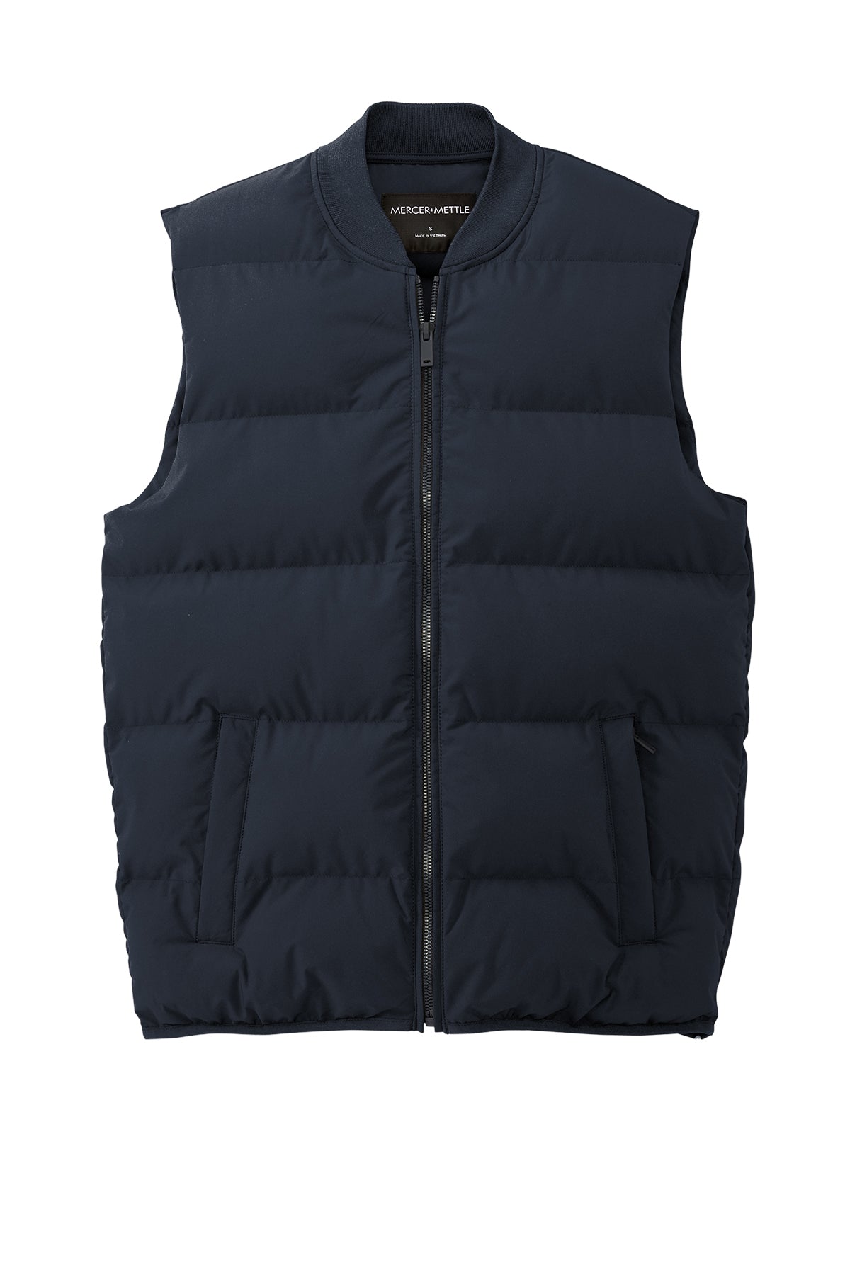 Mercer+Mettle Puffy Vest in Night Navy, front flat