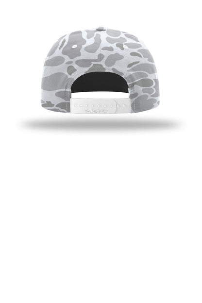 Richardson Printed Umpqua Gramps Cap - Blizzard Duck Camo/ White - flat back