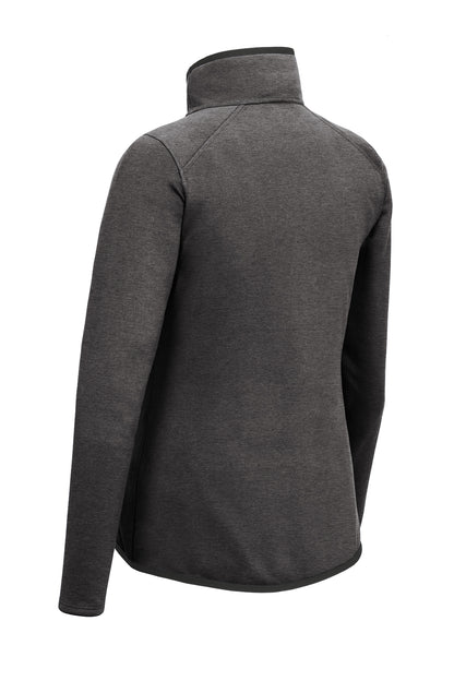 The North Face Women's Skyline Full-Zip Fleece Jacket in TNF Dark Grey Heather, back flat