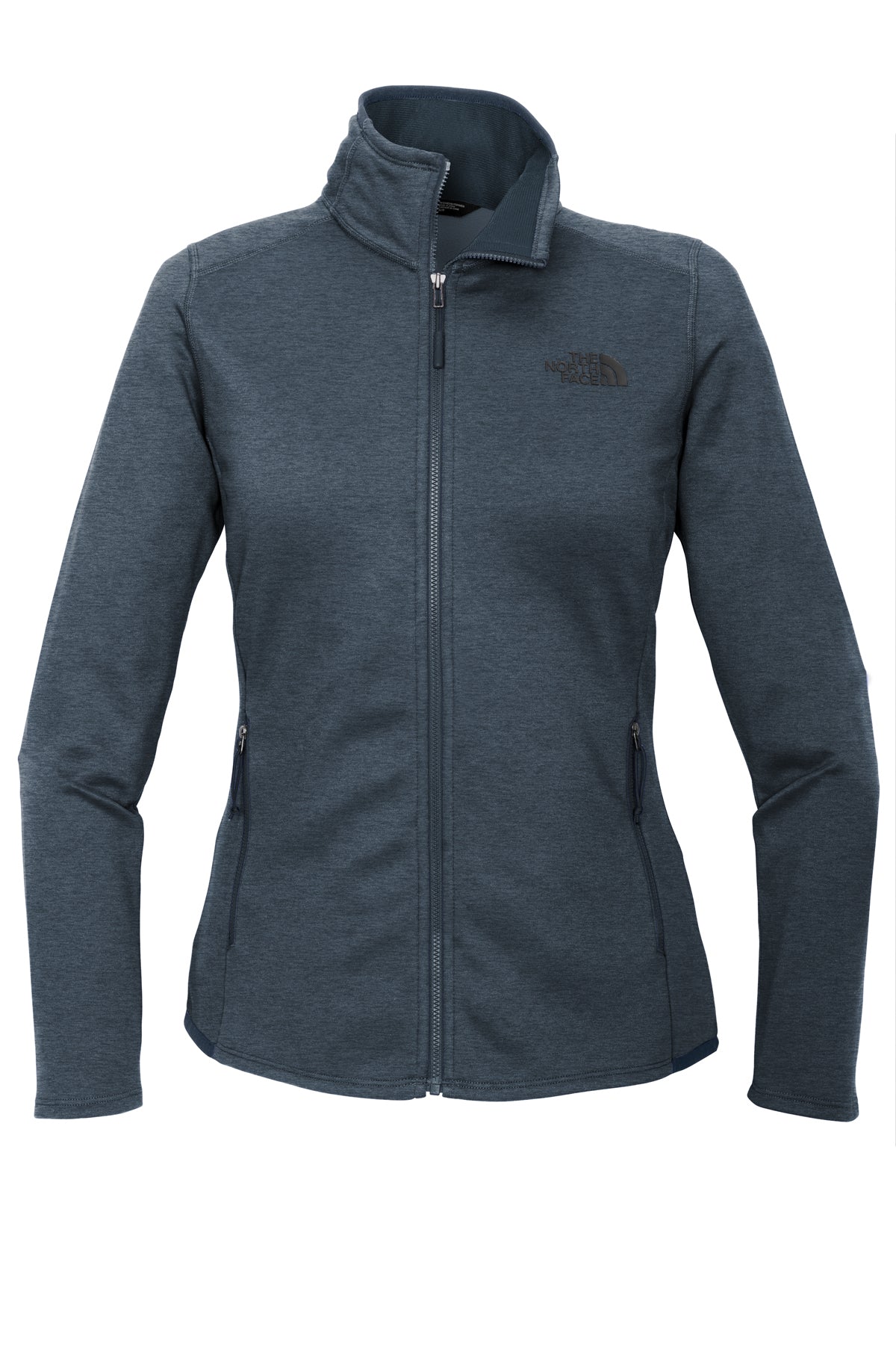 The North Face Women's Skyline Full-Zip Fleece Jacket in Urban Navy Heather, front flat