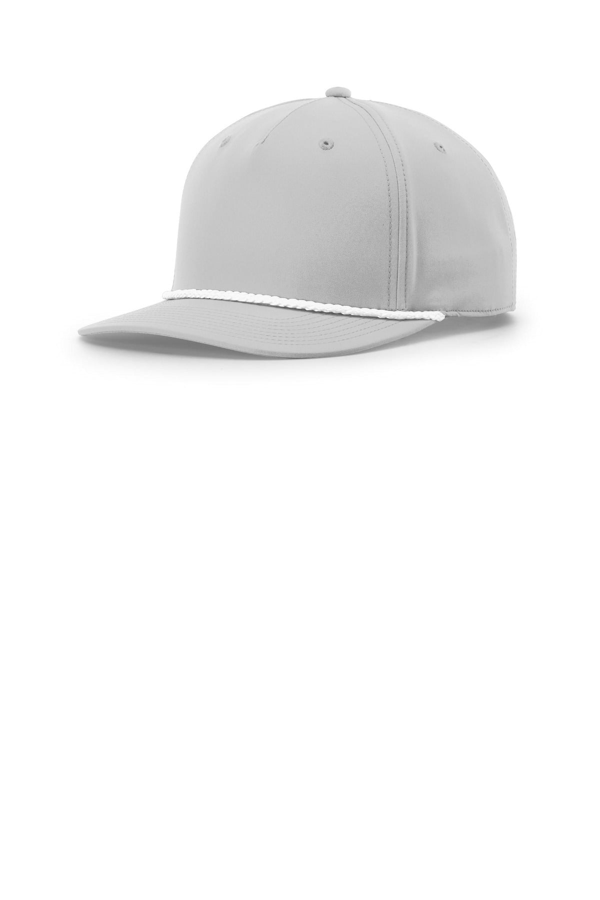 Richardson 5-Panel Classic Rope Cap - Light Grey/ White - front