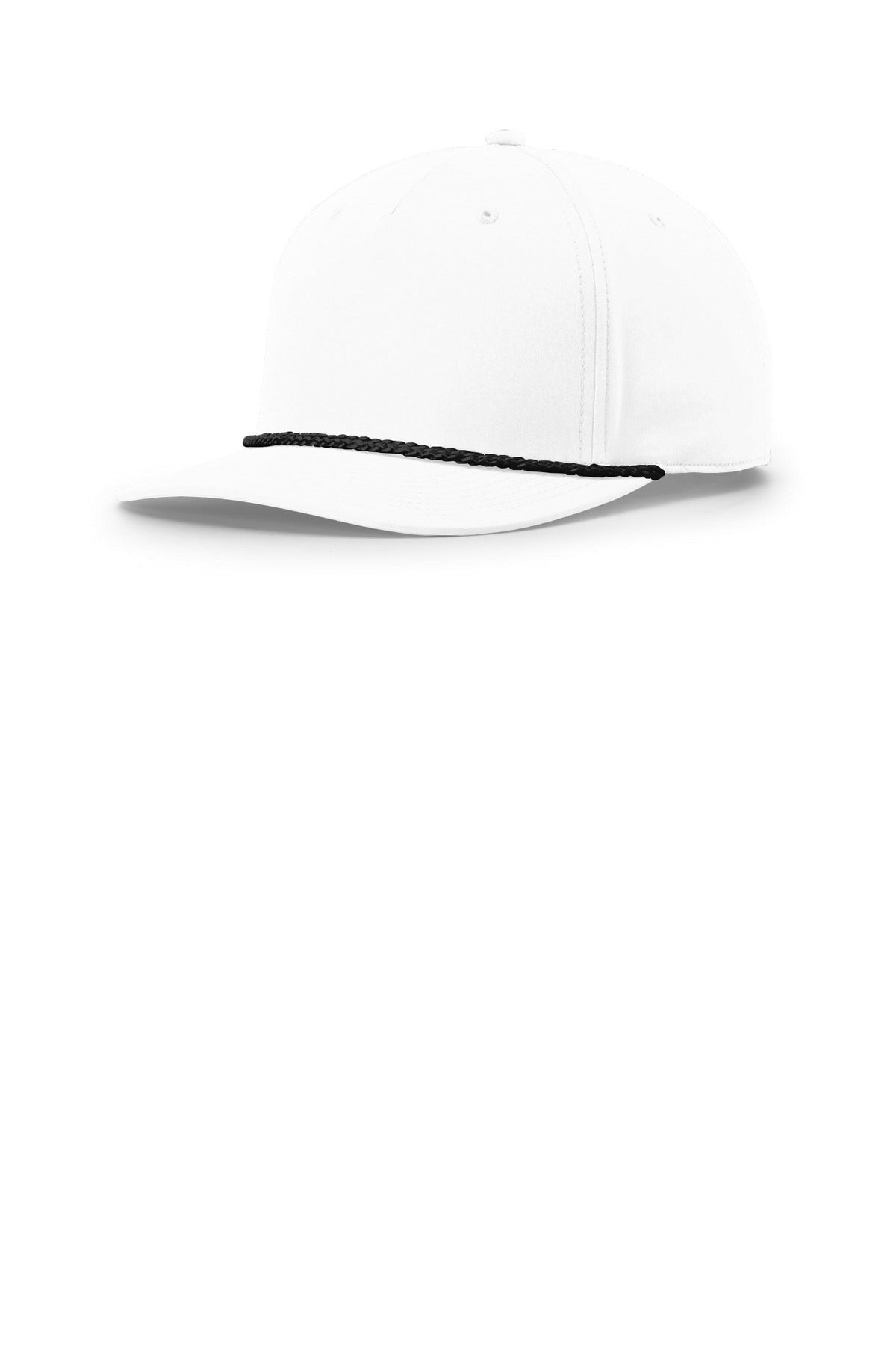 Richardson 5-Panel Classic Rope Cap - White/ Black - front
