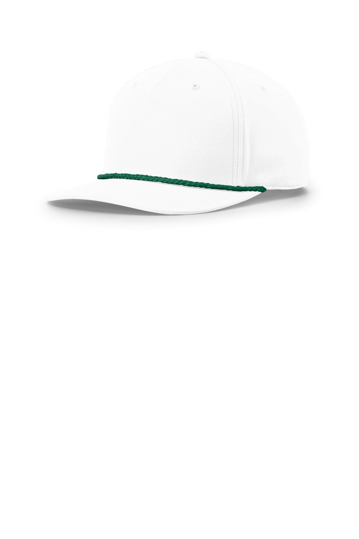 Richardson 5-Panel Classic Rope Cap - White/ Kelly - front