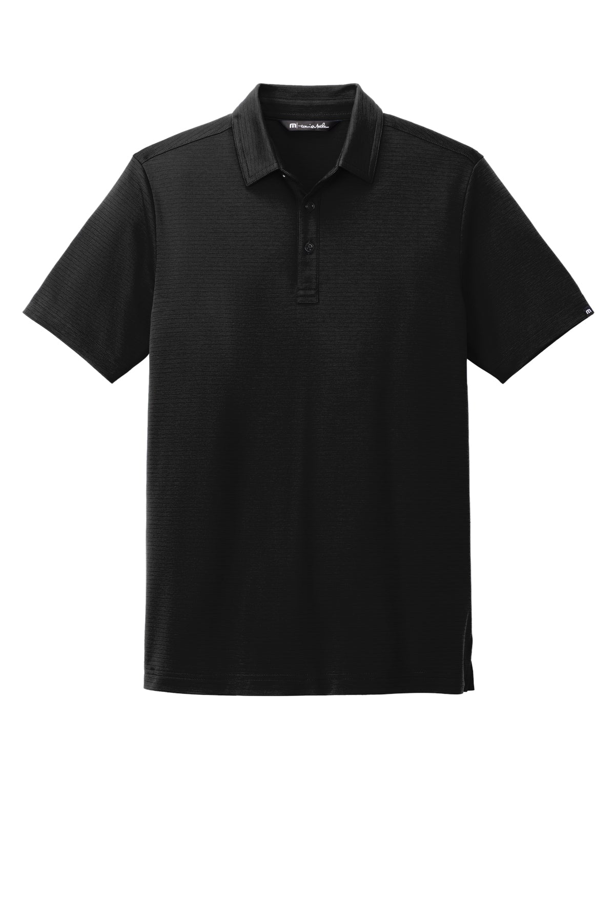 TravisMathew Bayfront Solid Polo in Black, front flat