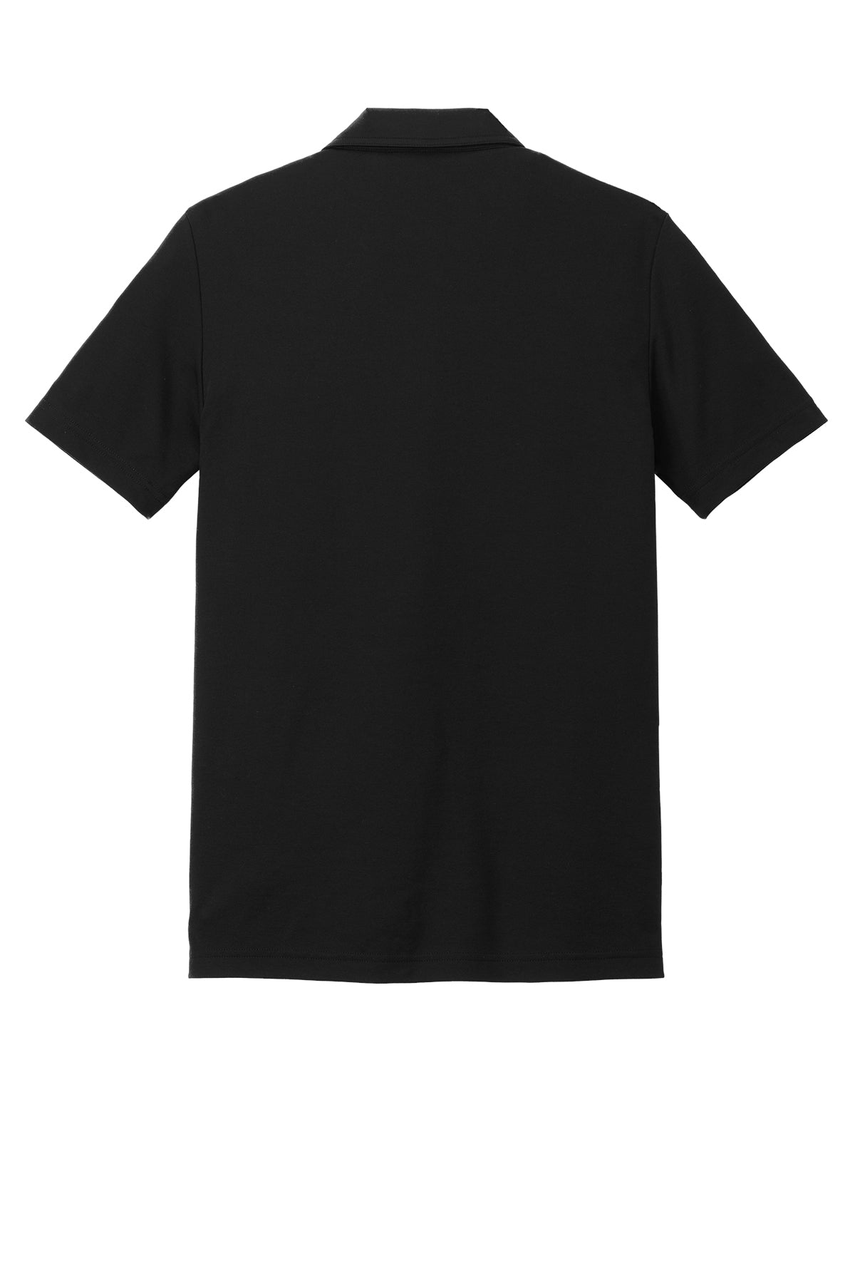 TravisMathew Coastal Chest Stripe Polo in Black, back flat