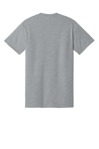 Jerzees Dri-Power 50/50 Cotton/Poly Pocket T-Shirt - Athletic Heather - flat back