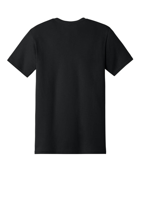 Jerzees Dri-Power 50/50 Cotton/Poly Pocket T-Shirt - Black - flat back