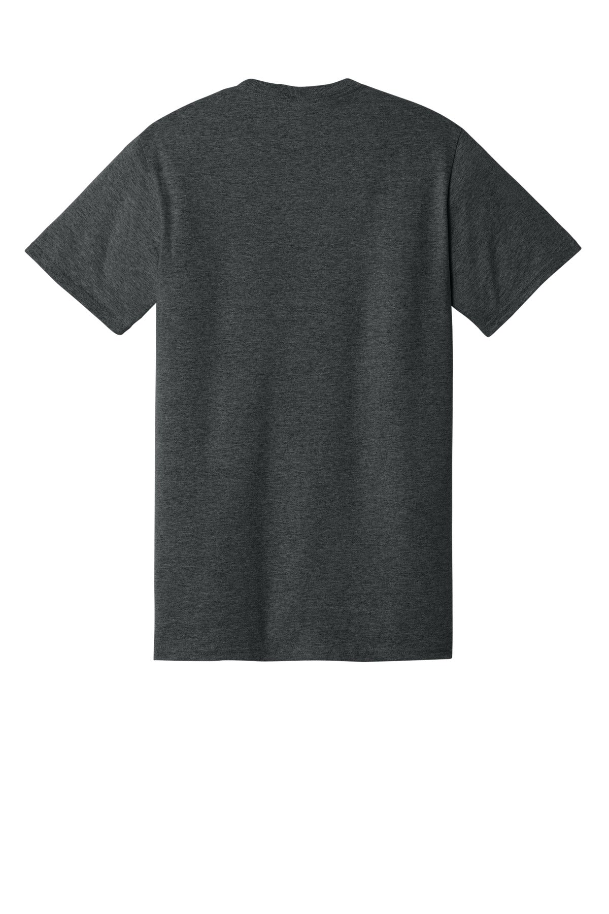 Jerzees Dri-Power 50/50 Cotton/Poly Pocket T-Shirt - Black Heather - flat back