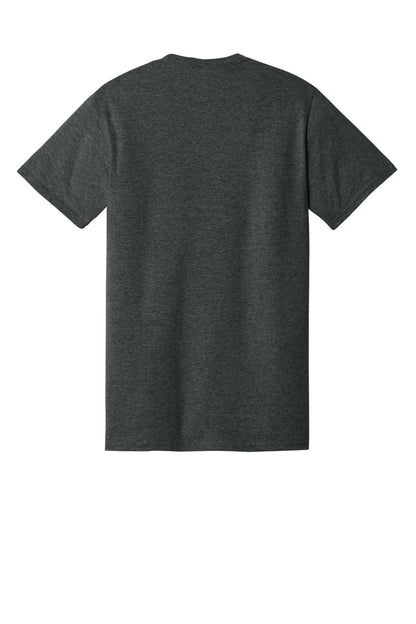 Jerzees Dri-Power 50/50 Cotton/Poly Pocket T-Shirt - Black Heather - flat back