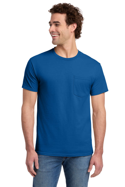 Jerzees Dri-Power 50/50 Cotton/Poly Pocket T-Shirt - Royal - front