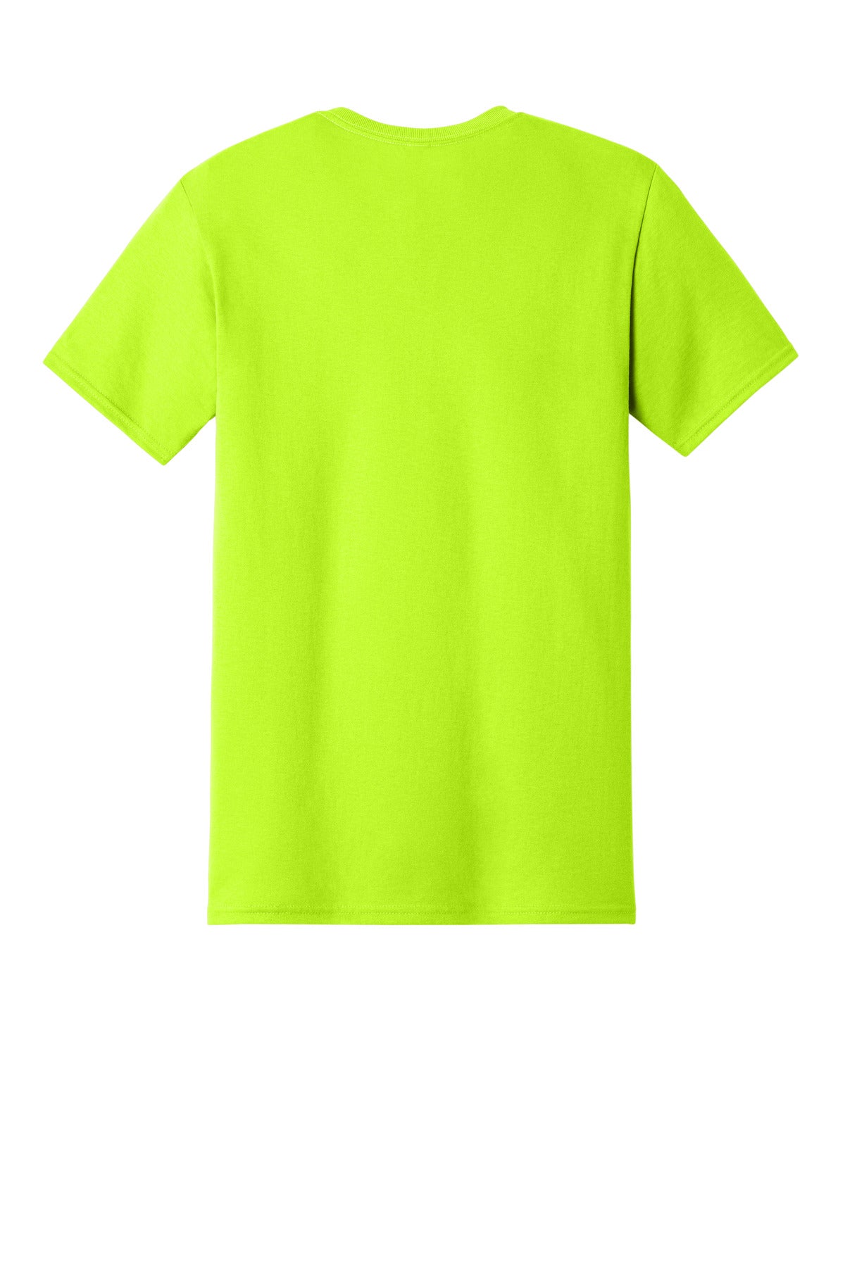 Jerzees Dri-Power 50/50 Cotton/Poly Pocket T-Shirt - Safety Green - flat back